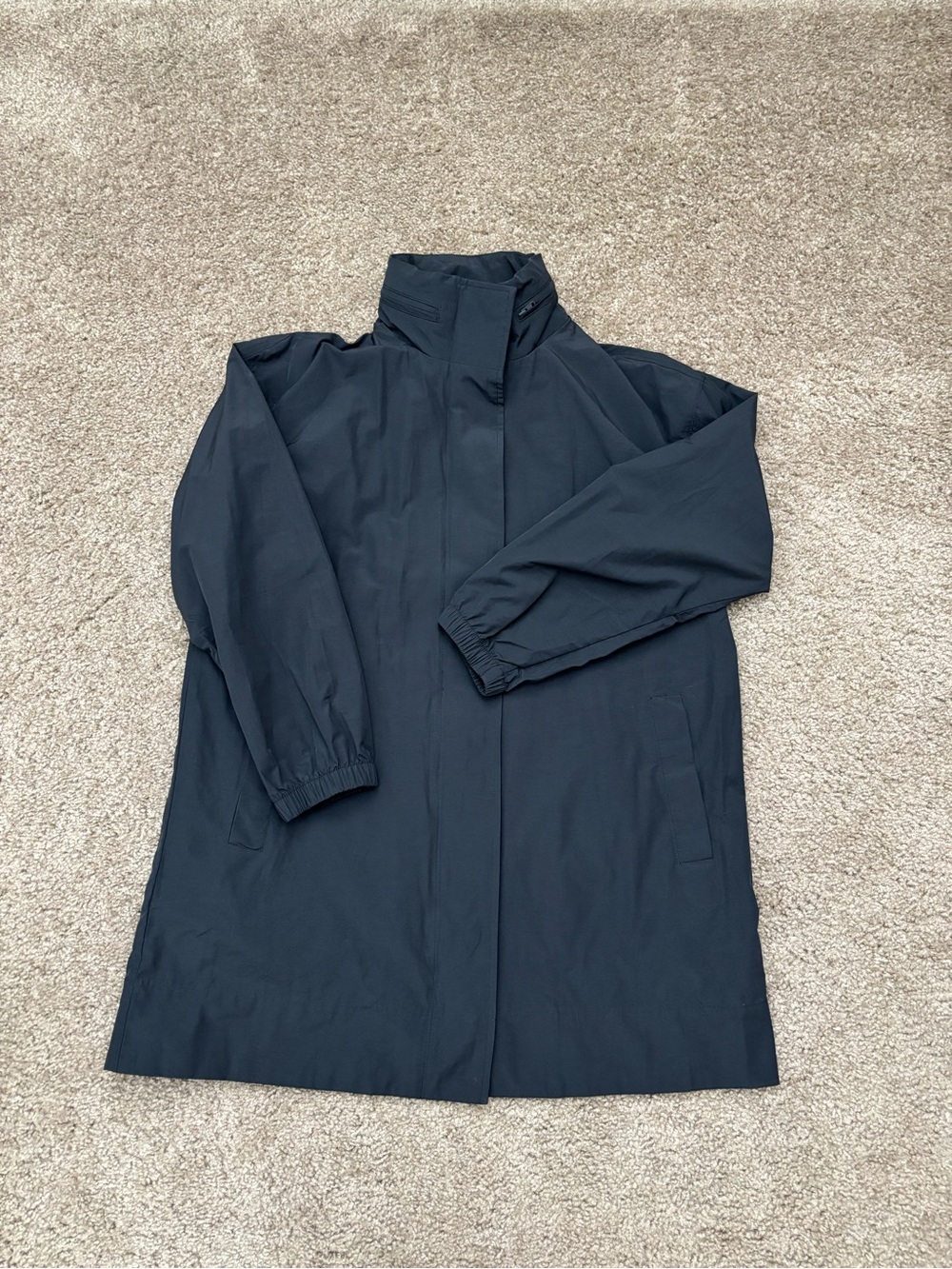 Eileen Fisher Black Womens Windbreaker Trench Coat